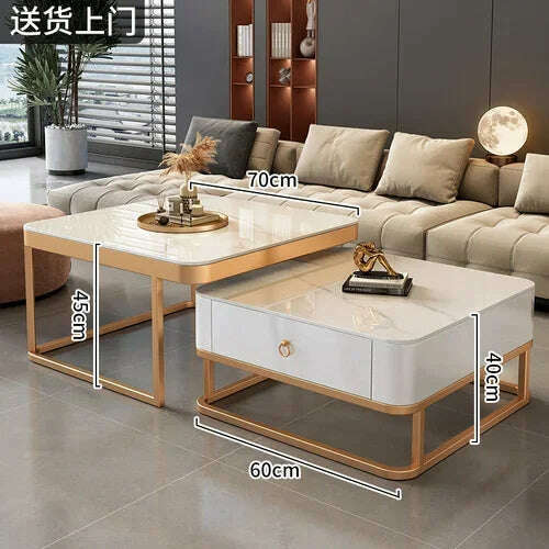 KIMLUD, Korea Cheap Clear Coffee Table Living Room Luxury White Glass Nordic Side Table Modern Minimalist Low Mesa Furniture For Home, style16, KIMLUD APPAREL - Womens Clothes