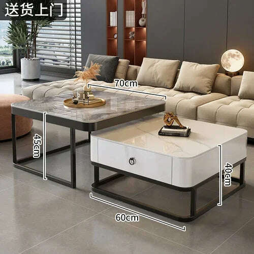 KIMLUD, Korea Cheap Clear Coffee Table Living Room Luxury White Glass Nordic Side Table Modern Minimalist Low Mesa Furniture For Home, style12, KIMLUD APPAREL - Womens Clothes
