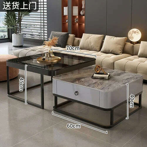 KIMLUD, Korea Cheap Clear Coffee Table Living Room Luxury White Glass Nordic Side Table Modern Minimalist Low Mesa Furniture For Home, style3, KIMLUD APPAREL - Womens Clothes