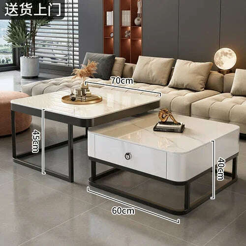 KIMLUD, Korea Cheap Clear Coffee Table Living Room Luxury White Glass Nordic Side Table Modern Minimalist Low Mesa Furniture For Home, style10, KIMLUD APPAREL - Womens Clothes