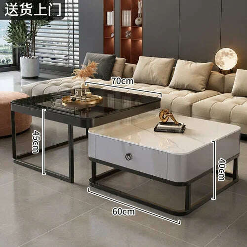 KIMLUD, Korea Cheap Clear Coffee Table Living Room Luxury White Glass Nordic Side Table Modern Minimalist Low Mesa Furniture For Home, style1, KIMLUD APPAREL - Womens Clothes