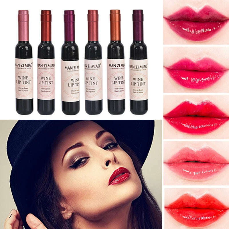 KIMLUD, Korean Brand Wine Red Shape Lip Tint Baby Lip For Women Batom Makeup Liquid Lipstick Lipgloss Cosmetic M02347, KIMLUD Women's Clothes