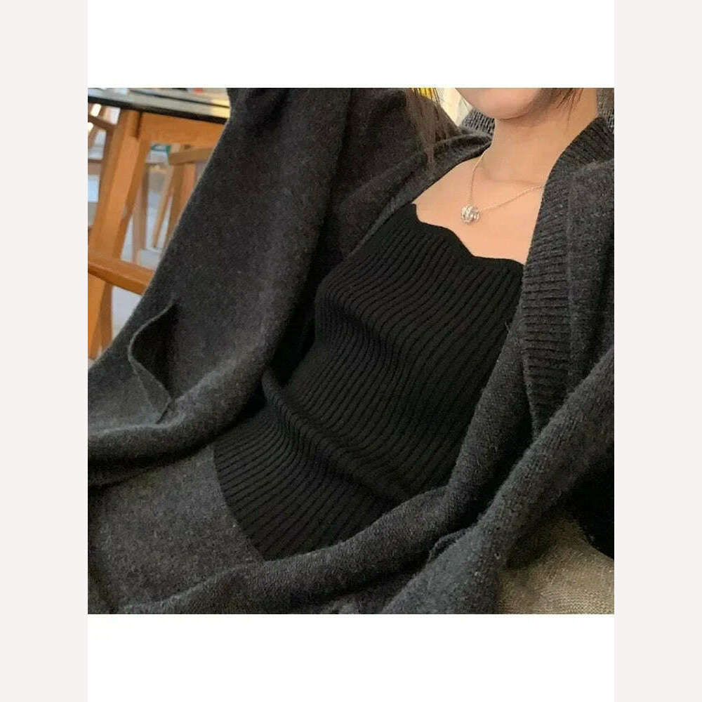 KIMLUD, Korean Fashion 2 Piece Sets Womens Outifits 2024 Autumn New in Knit Cardigan Dress Sets Loose Sweater Skirt Sets Womens Clothing, KIMLUD Womens ClothesKIMLUD, Korean Fashion 2 Piece Sets Womens Outifits 2024 Autumn New in Knit Cardigan Dress Sets Loose Sweater Skirt Sets Womens Clothing, GRAY / M, KIMLUD APPAREL - Womens Clothes