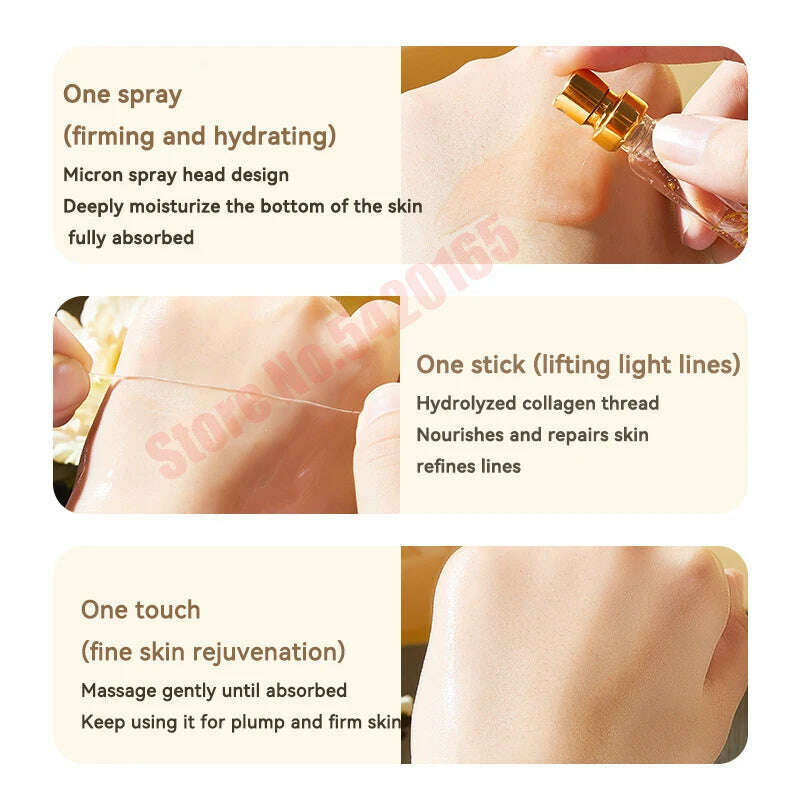 Korean Protein Thread Gold Protein Line Absorbable Anti-wrinkle Face Filler Women Beauty Care Skin Collagen Based - KIMLUD
