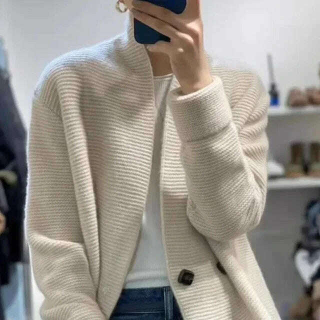 Korean Sweater Jackets Women Clothing Double-breasted Temperament Sueter Mujer Loose Casual Knitted Cardigan Tops Pull Femme - KIMLUD