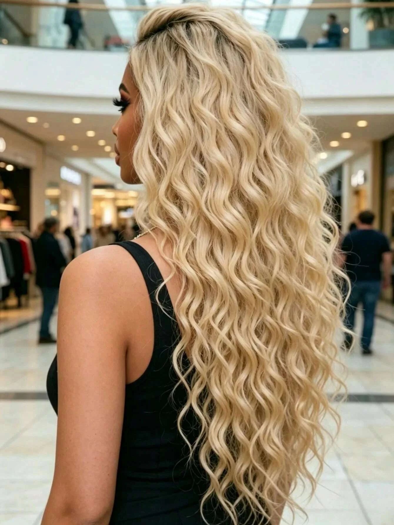 Lace Front Wig - Deep Wave - Human Hair - Ombre Blonde | KIMLUD