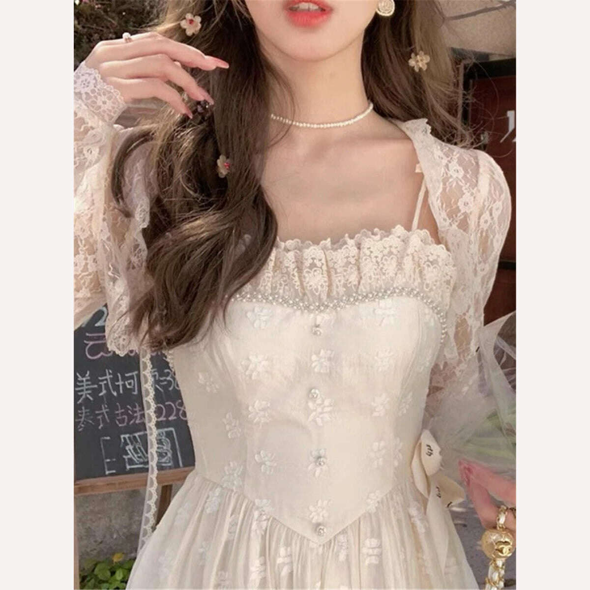 KIMLUD, Lace Sunscreen Shirts for Women Summer 2023 New Fashion Outwear Shawl Cardigan Thin Coat Elegant Short Cover Female Korean Tops, KIMLUD Womens Clothes