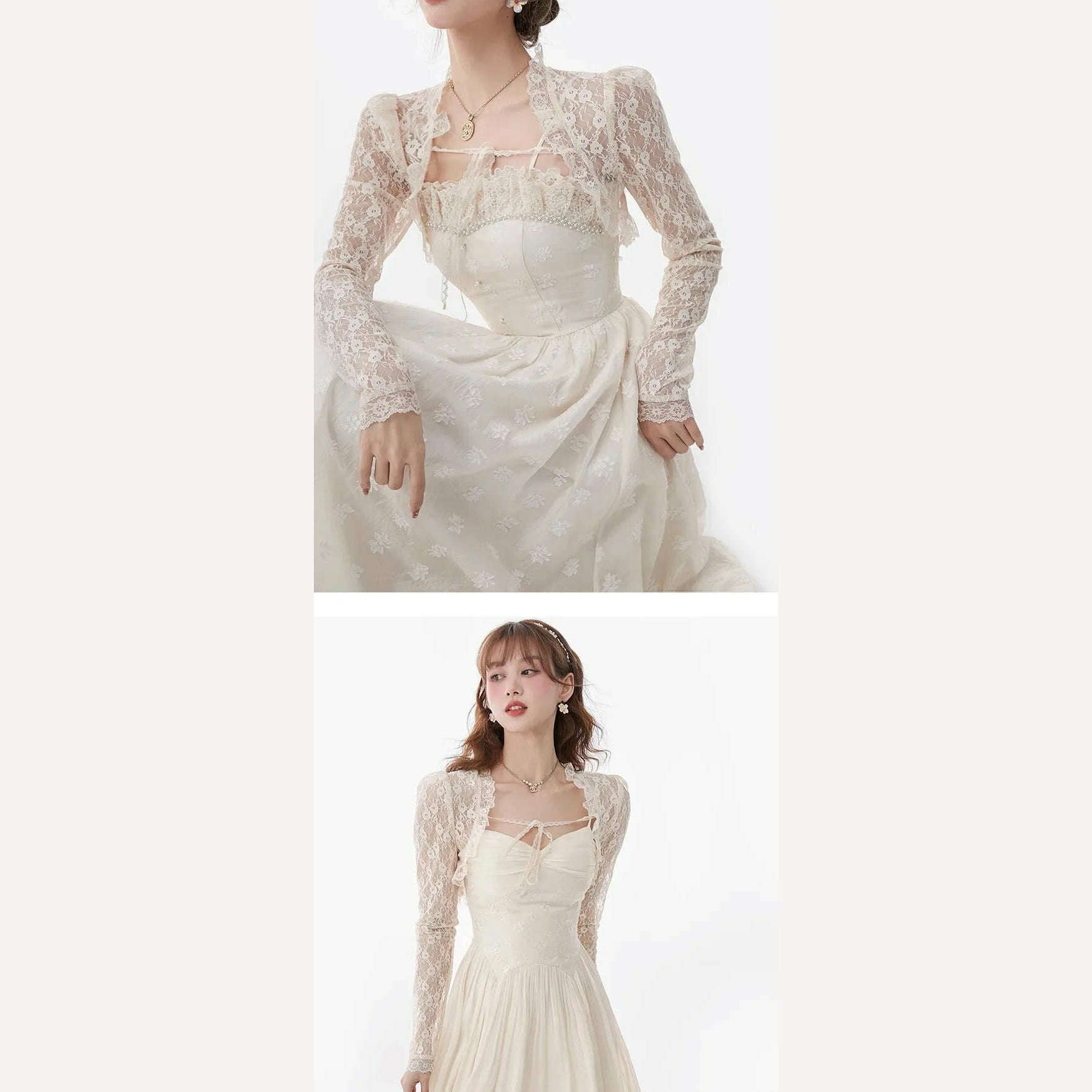 KIMLUD, Lace Sunscreen Shirts for Women Summer 2023 New Fashion Outwear Shawl Cardigan Thin Coat Elegant Short Cover Female Korean Tops, KIMLUD Womens Clothes