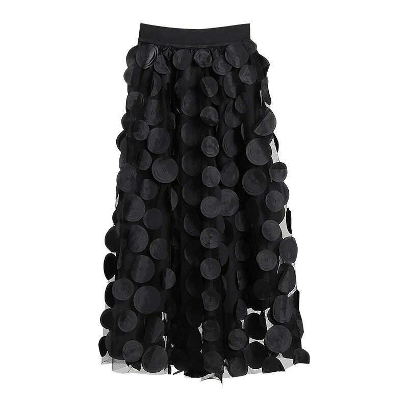 LANMREM 2023 New Women Spring Solid Color Gauze Elastic Waist Ladies Casual Loose Fashion Mid-calf A-line Skirt 2J394 - KIMLUD