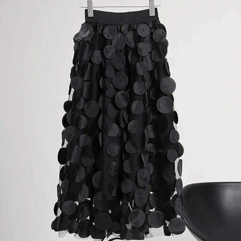 LANMREM 2023 New Women Spring Solid Color Gauze Elastic Waist Ladies Casual Loose Fashion Mid-calf A-line Skirt 2J394 - KIMLUD