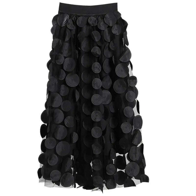 LANMREM 2023 New Women Spring Solid Color Gauze Elastic Waist Ladies Casual Loose Fashion Mid-calf A-line Skirt 2J394 - KIMLUD