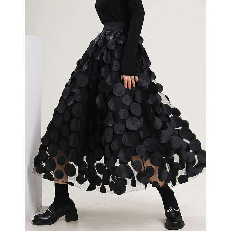 LANMREM 2023 New Women Spring Solid Color Gauze Elastic Waist Ladies Casual Loose Fashion Mid-calf A-line Skirt 2J394 - KIMLUD