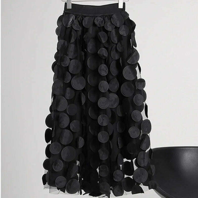 LANMREM 2023 New Women Spring Solid Color Gauze Elastic Waist Ladies Casual Loose Fashion Mid-calf A-line Skirt 2J394 - KIMLUD