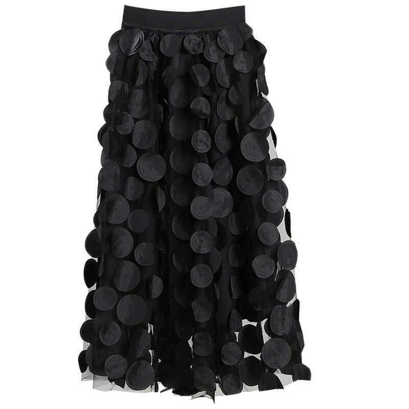 LANMREM 2023 New Women Spring Solid Color Gauze Elastic Waist Ladies Casual Loose Fashion Mid-calf A-line Skirt 2J394 - KIMLUD
