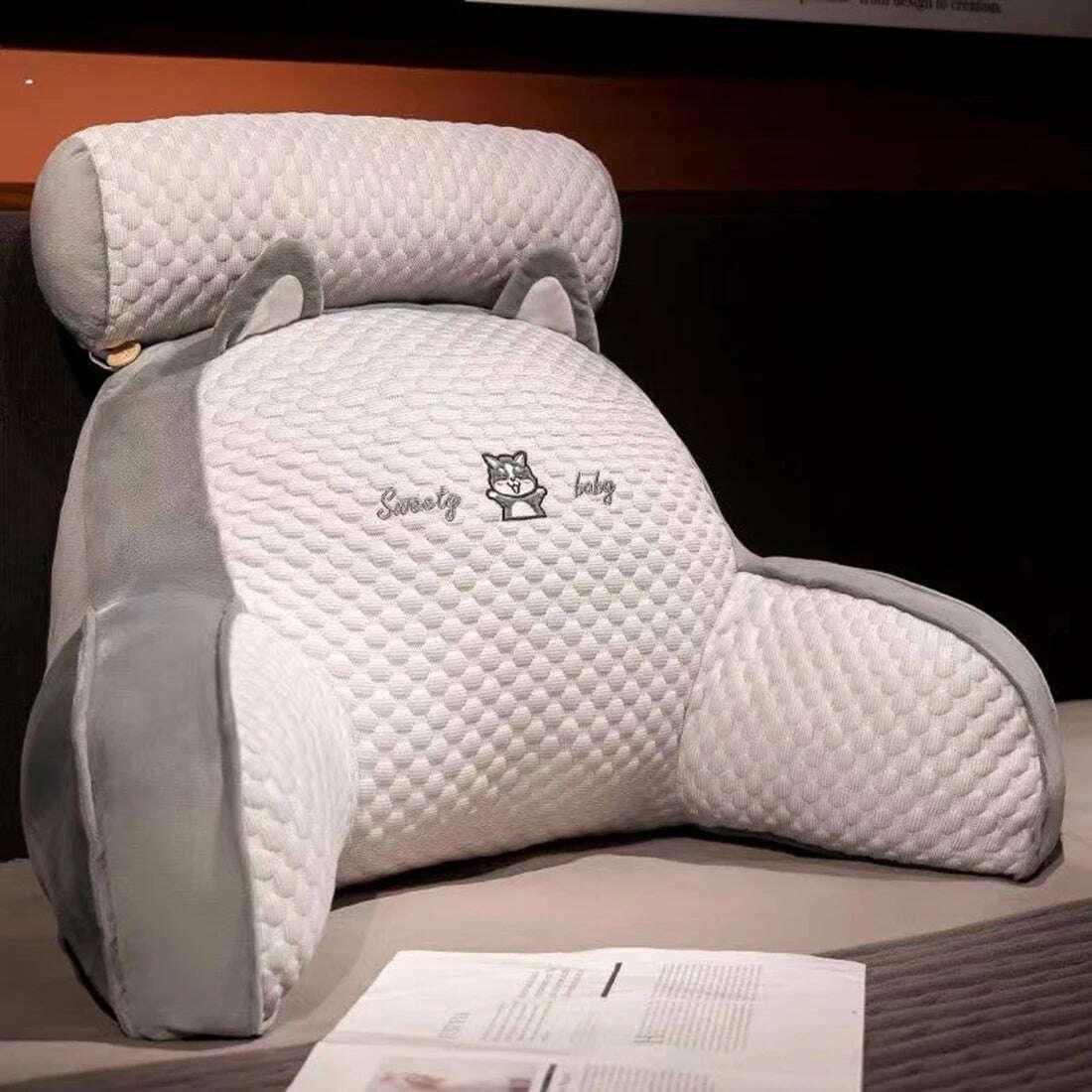 KIMLUD, Large Backrest Cushion Lumbar Support Pillow Triangle Reading Pillow Soft Headboard Cushion Can Be Disassembled Washed Office, KIMLUD Womens Clothes