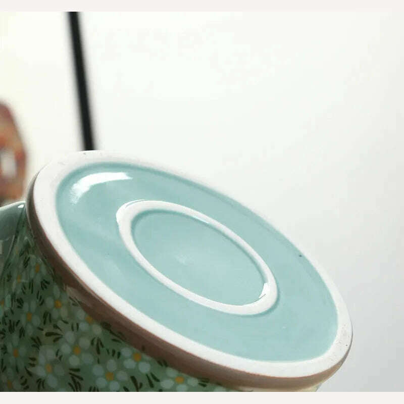 Large Capacity Ceramics High Temperature Resistant 1L with Filter Ceramic Kettle Teapot Flower Pattern A Variety of Styles - KIMLUD