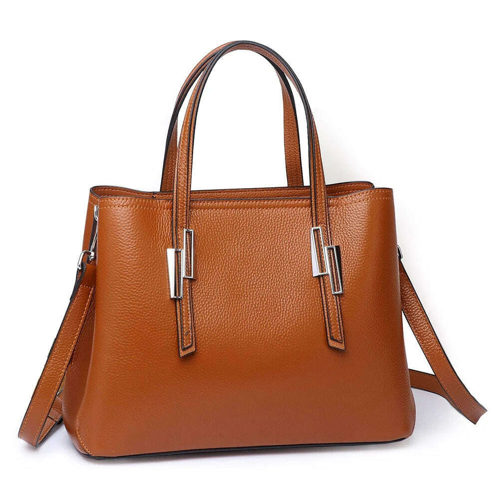 KIMLUD, Large Capacity Cowhide Handbags for Women Casual Genuine Leather Bag Luxury Designer Female Tote Bags, KIMLUD Womens Clothes