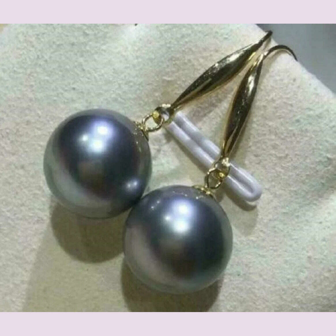 Large quantity AAA 13mm natural South Sea pearl earrings in 14k gold and 4 colors - KIMLUD