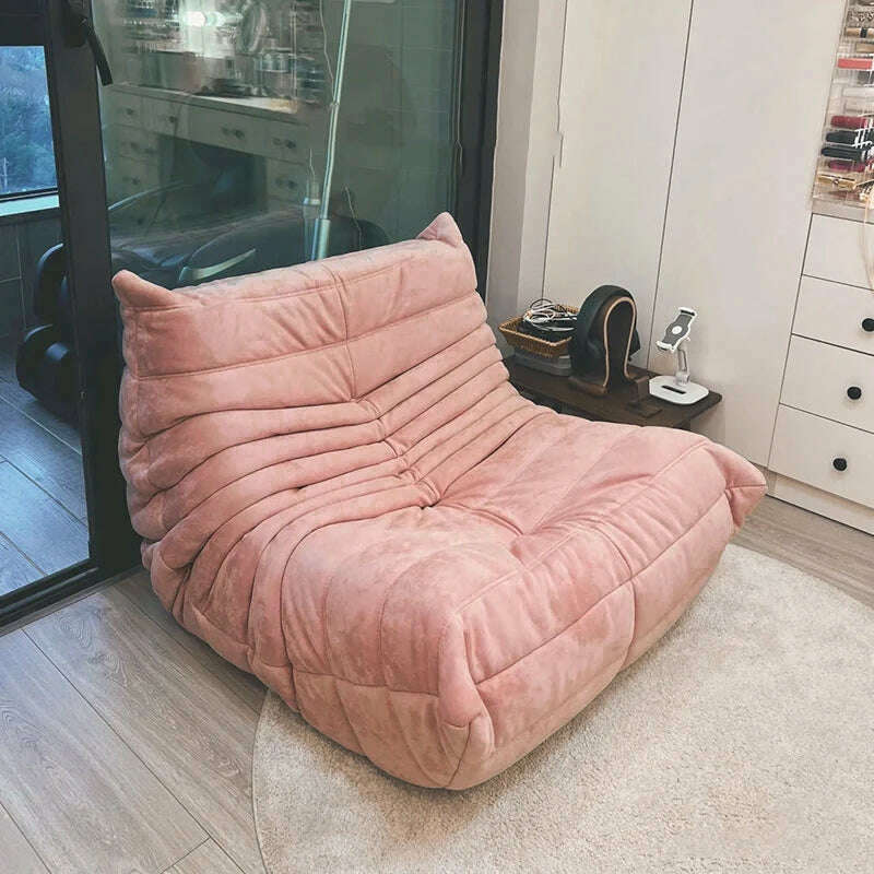 KIMLUD, Lazy Floor Sofa for Living Room Corner Chair Caterpillar Sofa Luxury Living Room Sofa Furgle Chair Soft Suede Oversized Chair, H, KIMLUD APPAREL - Womens Clothes