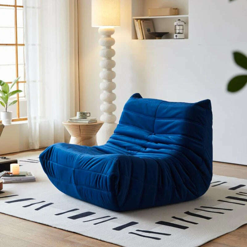 KIMLUD, Lazy Floor Sofa for Living Room Corner Chair Caterpillar Sofa Luxury Living Room Sofa Furgle Chair Soft Suede Oversized Chair, C, KIMLUD APPAREL - Womens Clothes