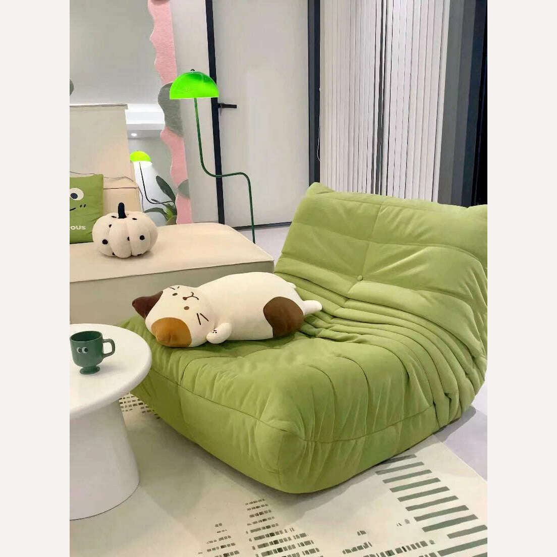 KIMLUD, Lazy Floor Sofa for Living Room Corner Chair Caterpillar Sofa Luxury Living Room Sofa Furgle Chair Soft Suede Oversized Chair, B, KIMLUD APPAREL - Womens Clothes