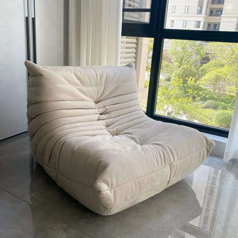 KIMLUD, Lazy Floor Sofa for Living Room Corner Chair Caterpillar Sofa Luxury Living Room Sofa Furgle Chair Soft Suede Oversized Chair, A, KIMLUD APPAREL - Womens Clothes