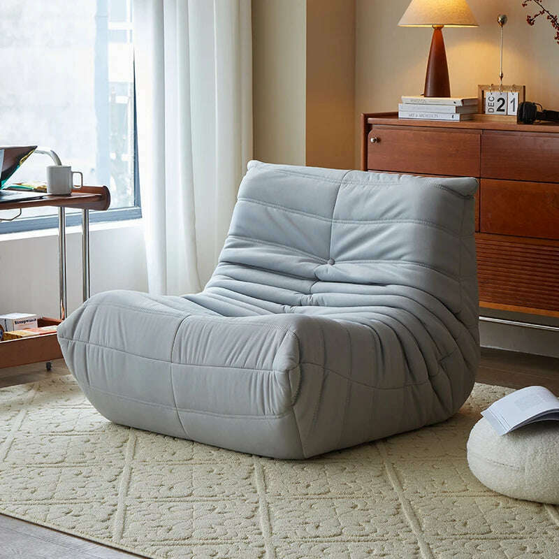 KIMLUD, Lazy Floor Sofa for Living Room Corner Chair Caterpillar Sofa Luxury Living Room Sofa Furgle Chair Soft Suede Oversized Chair, F, KIMLUD APPAREL - Womens Clothes