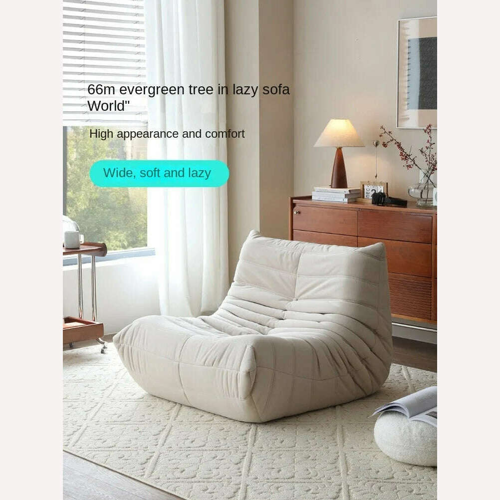KIMLUD, Lazy Floor Sofa for Living Room Corner Chair Caterpillar Sofa Luxury Living Room Sofa Furgle Chair Soft Suede Oversized Chair, KIMLUD Womens Clothes