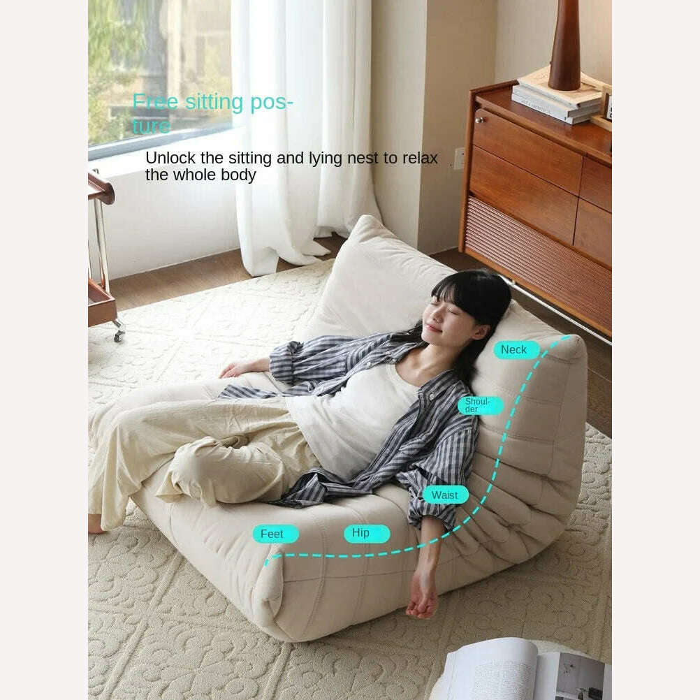 KIMLUD, Lazy Floor Sofa for Living Room Corner Chair Caterpillar Sofa Luxury Living Room Sofa Furgle Chair Soft Suede Oversized Chair, KIMLUD Womens Clothes