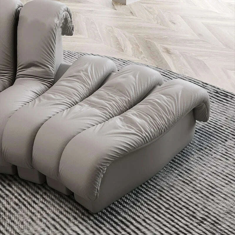 Leather Curved Modular Sectional Sofas - Black | KIMLUD