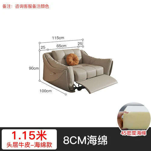 KIMLUD, Leather Electric Recliner Sofa Light Luxury Massage Electric Recliner Sofa Bed Massage Sillon Electrico Living Room Furniture, Electric single seat, KIMLUD Womens Clothes