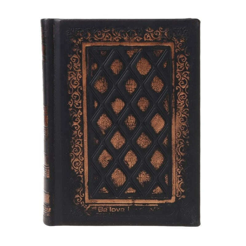 KIMLUD, Leather Retro Vintage Diary Journal Notebook Blank Hard Cover Sketchbook Paper Stationery Travel School Sdudent Gifts, Black Gold, KIMLUD APPAREL - Womens Clothes