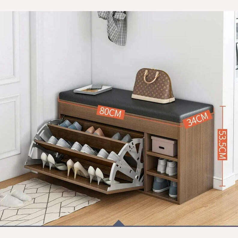 KIMLUD, Leather Shoes Cupboards Furniture Simple Entrance Ultra Thin Flip Shoe Rack for Hallway Large Capacity Storage Hallway Bench, KIMLUD Womens ClothesKIMLUD, Leather Shoes Cupboards Furniture Simple Entrance Ultra Thin Flip Shoe Rack for Hallway Large Capacity Storage Hallway Bench, 80cm Black, KIMLUD APPAREL - Womens Clothes