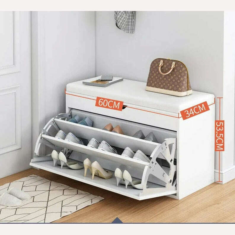 KIMLUD, Leather Shoes Cupboards Furniture Simple Entrance Ultra Thin Flip Shoe Rack for Hallway Large Capacity Storage Hallway Bench, KIMLUD Womens ClothesKIMLUD, Leather Shoes Cupboards Furniture Simple Entrance Ultra Thin Flip Shoe Rack for Hallway Large Capacity Storage Hallway Bench, 60cm White, KIMLUD APPAREL - Womens Clothes