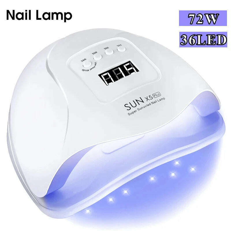 KIMLUD, LED Nail Lamp For Manicure 72W Nail Dryer Machine UV Drying Lamp For Curing UV Gel Nail Polish With Motion Sensing LCD Display, KIMLUD Womens Clothes