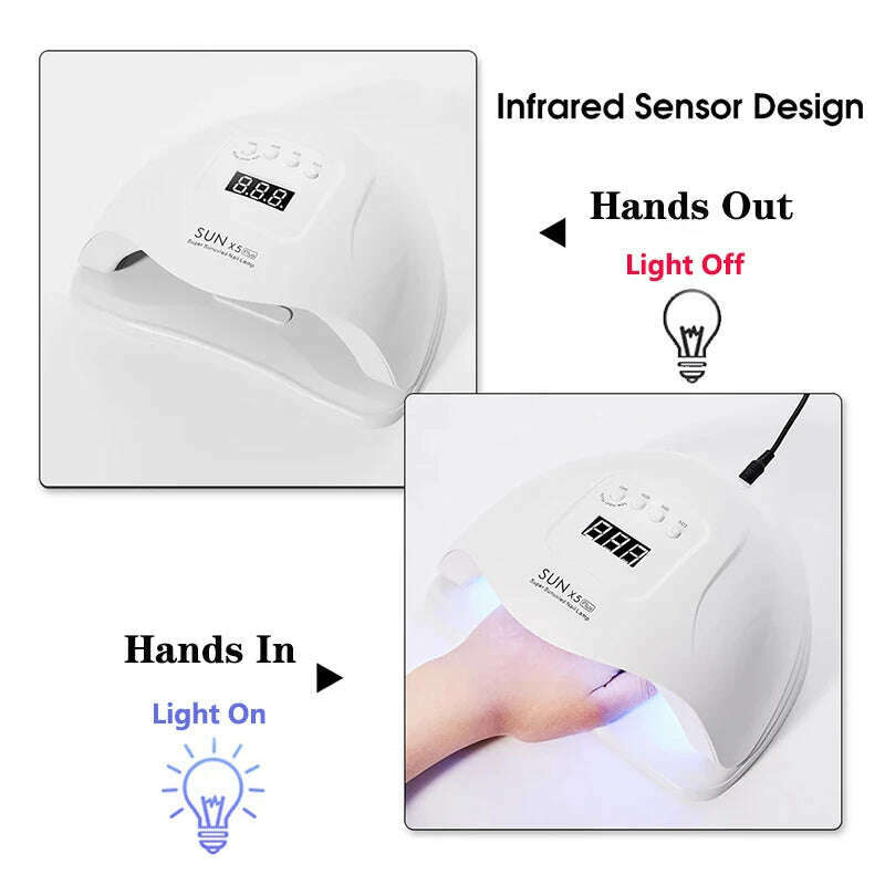 KIMLUD, LED Nail Lamp For Manicure 72W Nail Dryer Machine UV Drying Lamp For Curing UV Gel Nail Polish With Motion Sensing LCD Display, KIMLUD Womens Clothes