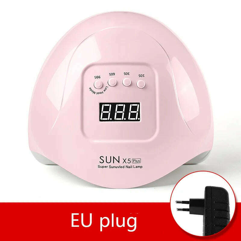 KIMLUD, LED Nail Lamp For Manicure 72W Nail Dryer Machine UV Drying Lamp For Curing UV Gel Nail Polish With Motion Sensing LCD Display, X5 72W Pink EU, KIMLUD APPAREL - Womens Clothes