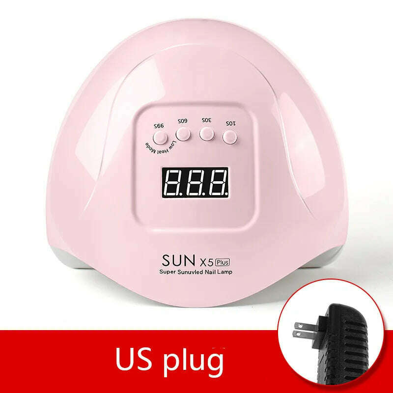 KIMLUD, LED Nail Lamp For Manicure 72W Nail Dryer Machine UV Drying Lamp For Curing UV Gel Nail Polish With Motion Sensing LCD Display, X5 72W Pink US, KIMLUD APPAREL - Womens Clothes