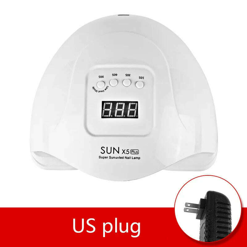 KIMLUD, LED Nail Lamp For Manicure 72W Nail Dryer Machine UV Drying Lamp For Curing UV Gel Nail Polish With Motion Sensing LCD Display, X5 72W White US, KIMLUD APPAREL - Womens Clothes