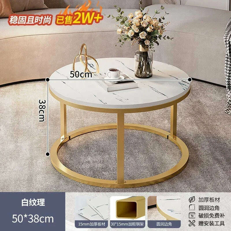 KIMLUD, Legs Gold Design Coffee Tables Decoration Organizer Marble Extendable Coffee Table Standing Floor Table Basse Office Furniture, 50cm, KIMLUD APPAREL - Womens Clothes