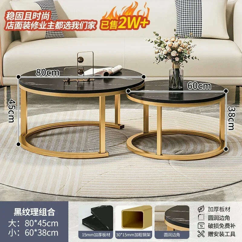 KIMLUD, Legs Gold Design Coffee Tables Decoration Organizer Marble Extendable Coffee Table Standing Floor Table Basse Office Furniture, 80cm And 60cm 6, KIMLUD APPAREL - Womens Clothes