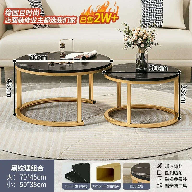 KIMLUD, Legs Gold Design Coffee Tables Decoration Organizer Marble Extendable Coffee Table Standing Floor Table Basse Office Furniture, 70cm And 50cm 7, KIMLUD APPAREL - Womens Clothes