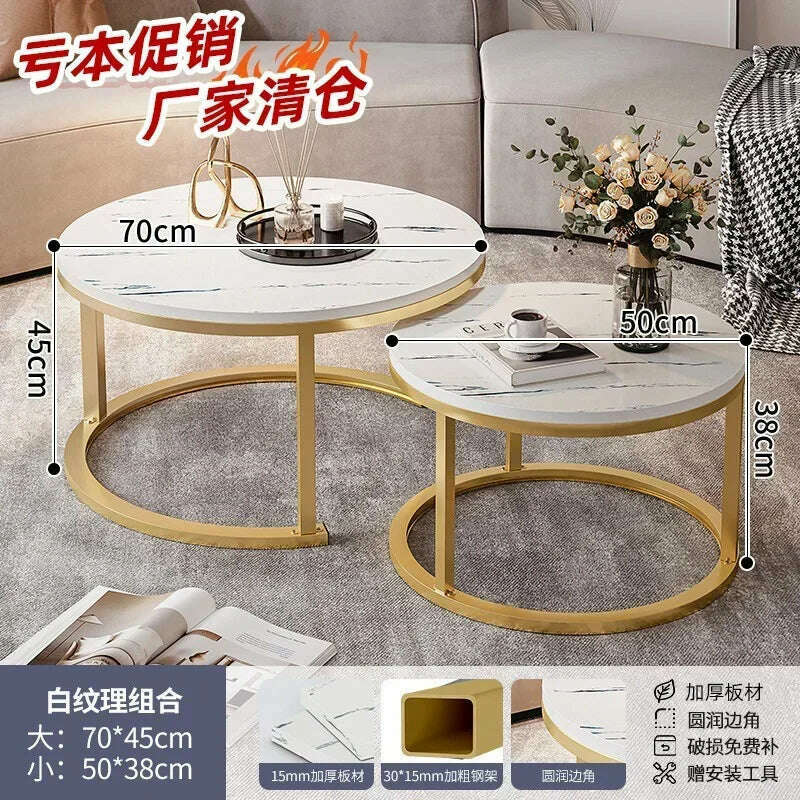 KIMLUD, Legs Gold Design Coffee Tables Decoration Organizer Marble Extendable Coffee Table Standing Floor Table Basse Office Furniture, 70cm And 50cm 9, KIMLUD APPAREL - Womens Clothes