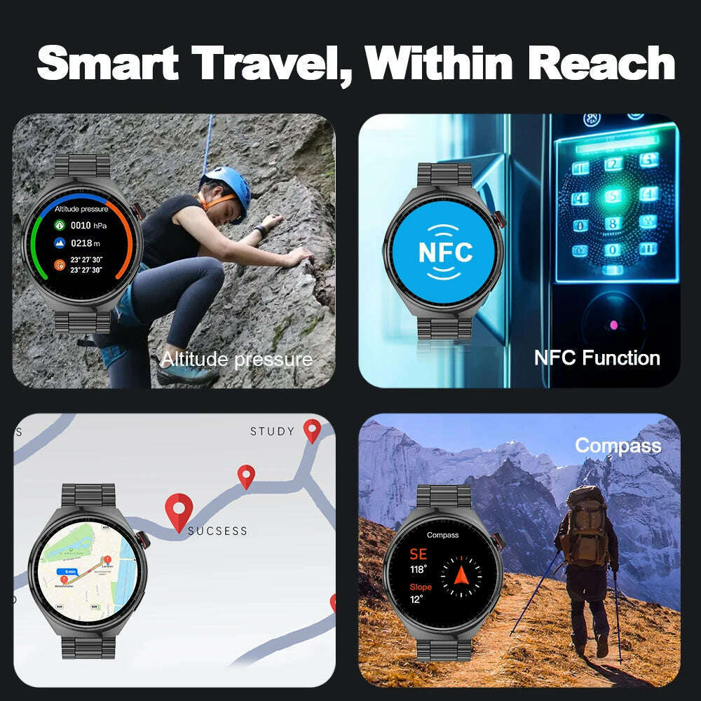 KIMLUD, LEMFO Y13 smart watch 2024 1.6inch smartwatch men Compass NFC GPS Health Monitoring Voice Assistant Temperature sport watches, KIMLUD Womens Clothes