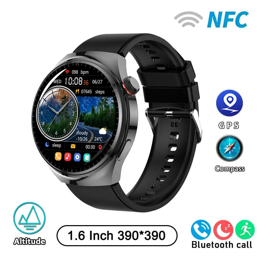 KIMLUD, LEMFO Y13 smart watch 2024 1.6inch smartwatch men Compass NFC GPS Health Monitoring Voice Assistant Temperature sport watches, VIP, KIMLUD APPAREL - Womens Clothes