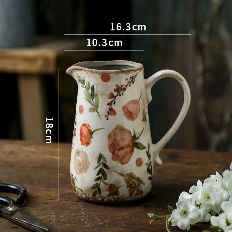 KIMLUD, Lemon Flower Vase, Retro Vintage Ceramic Creativity Nordic French Gardening Green Plants, Table Decorations Flower Hydroponics, 18x16.3cm 1 / China, KIMLUD APPAREL - Womens Clothes