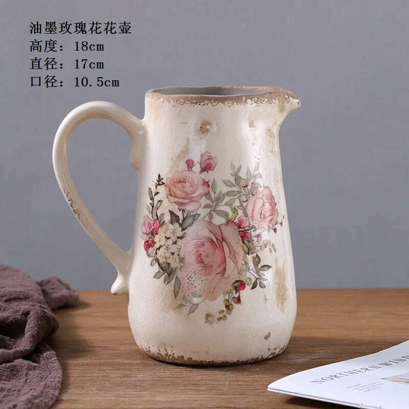 KIMLUD, Lemon Flower Vase, Retro Vintage Ceramic Creativity Nordic French Gardening Green Plants, Table Decorations Flower Hydroponics, 18x17cm / China, KIMLUD APPAREL - Womens Clothes