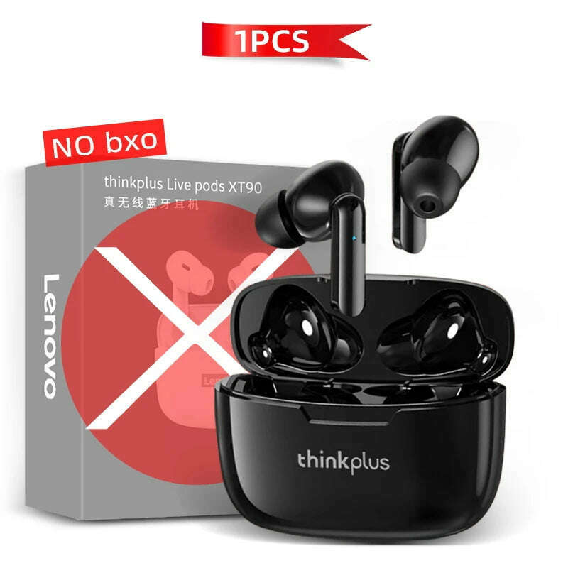 KIMLUD, Lenovo XT90 Bluetooth Wireless Earphones Gaming Headset Waterproof Headset High Quality Headset, Black no box, KIMLUD APPAREL - Womens Clothes