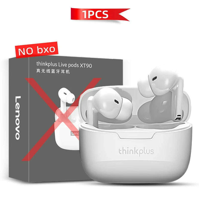 KIMLUD, Lenovo XT90 Bluetooth Wireless Earphones Gaming Headset Waterproof Headset High Quality Headset, white no box, KIMLUD APPAREL - Womens Clothes