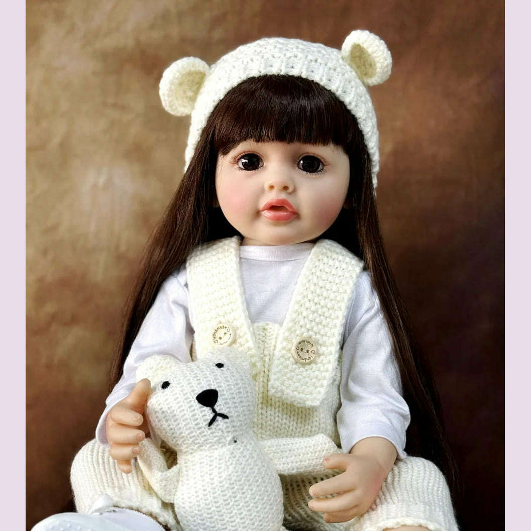 Lifelike Reborn Dolls Realistic Full Silicone Baby Bebe Vinyl 50CM Newborn Girl Doll Princess Toddler Toy Gift - KIMLUD